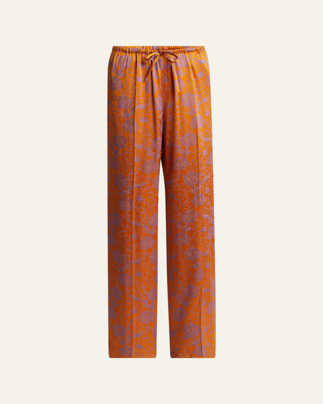 Puvis Long Floral Drawstring Pants